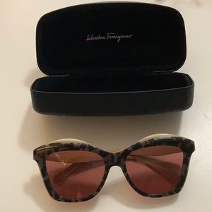 NEW Salvatore Ferragamo sunglasses — black tortoise shell with cream details